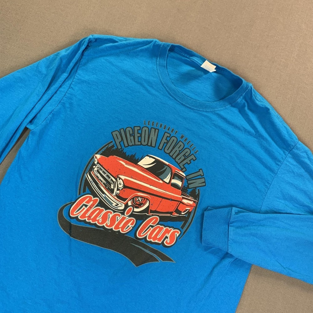 Fruit Of The Loom Shirt Mens Large Blue Pigeon Forge TN‎ Classic Cars LS Tee